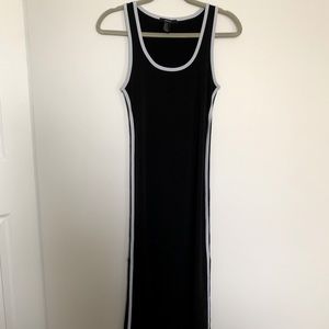Black and white long bodycon dress